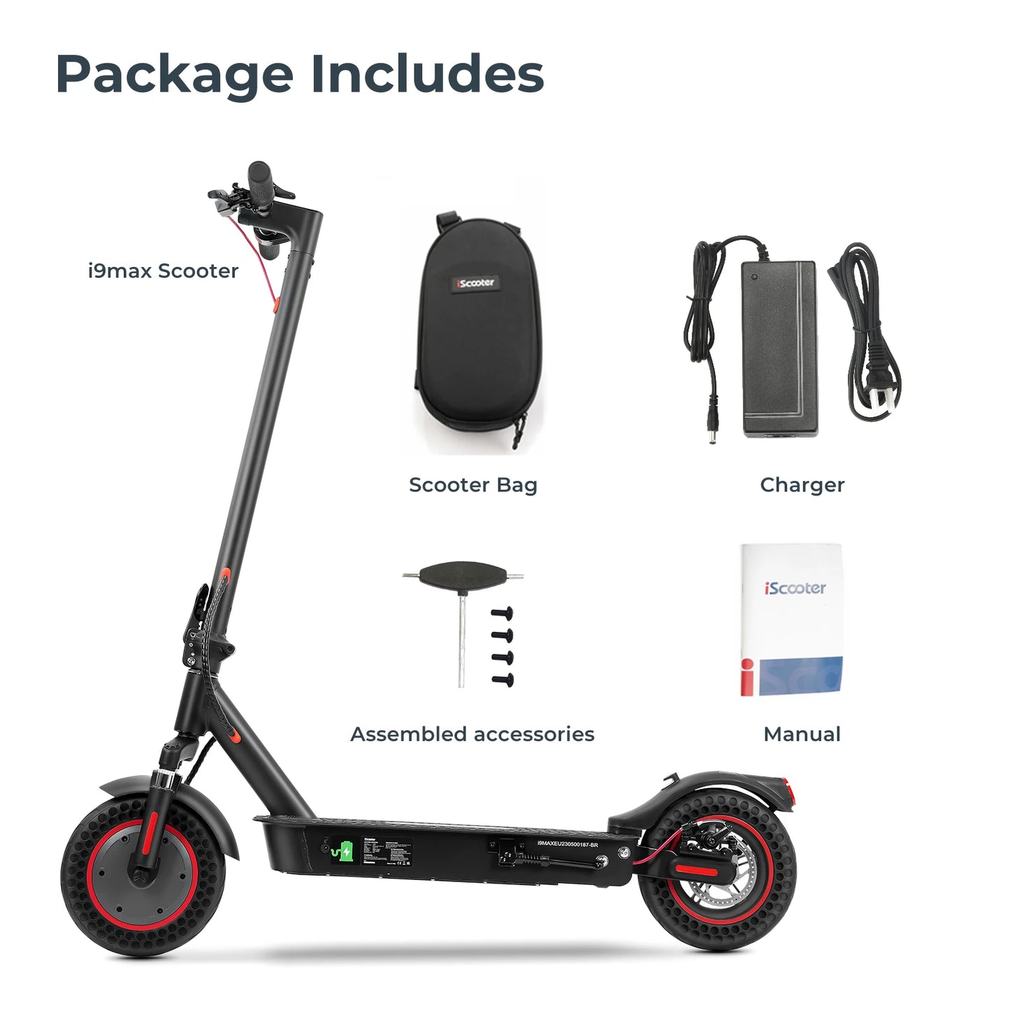 iScooter i9 Max Patinete Eléctrico – 35 km/h, 10 Ah, Neumáticos Panal de Abeja