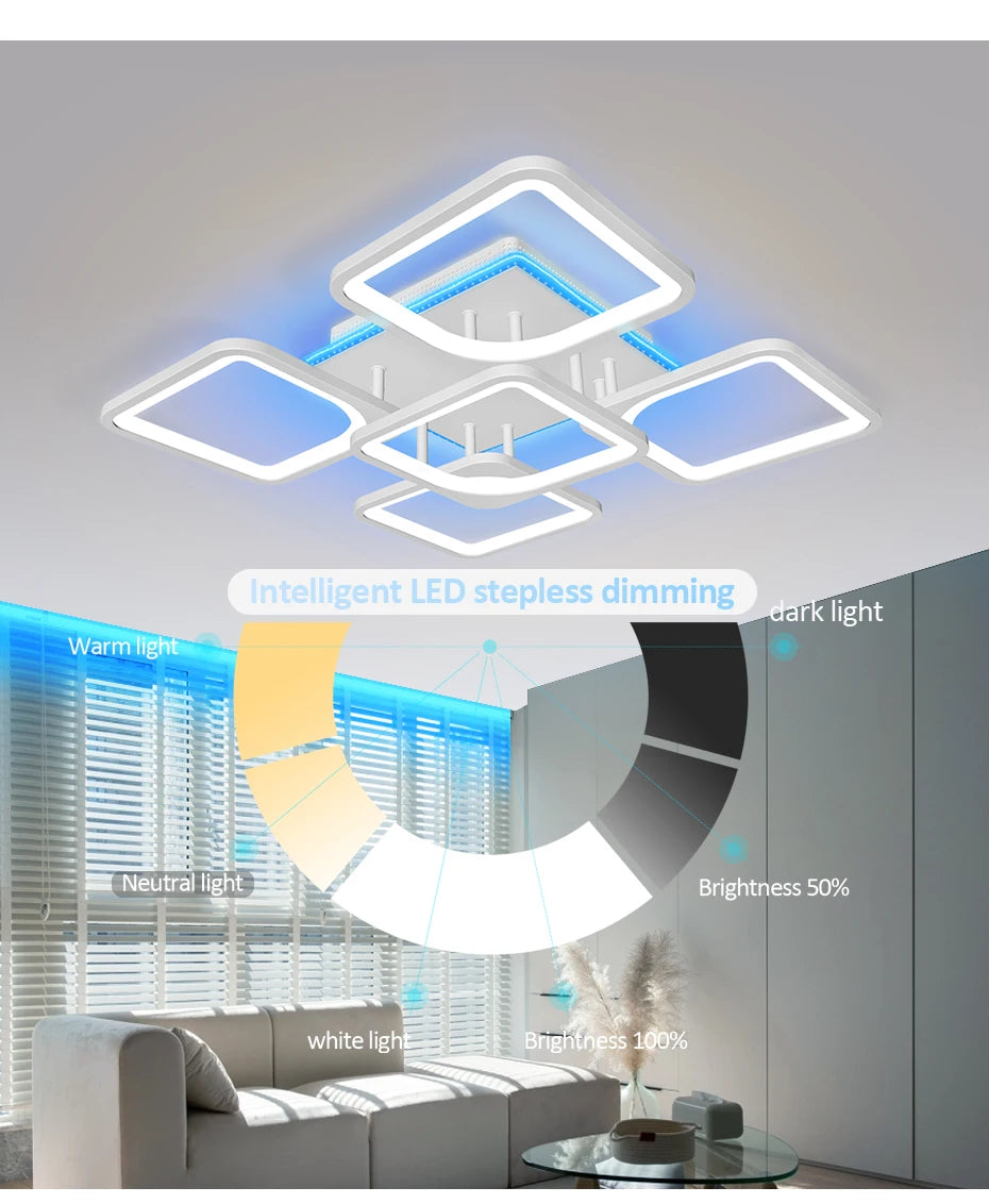 IRALAN YH4 Lámpara LED de Techo Regulable – Control Remoto, 9.600 Lm, Blanco Cálido a Frío