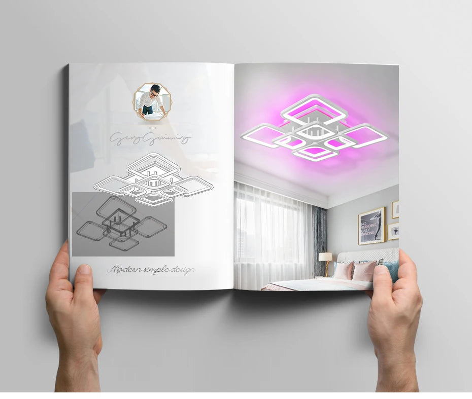 IRALAN YH4 Lámpara LED de Techo Regulable – Control Remoto, 9.600 Lm, Blanco Cálido a Frío