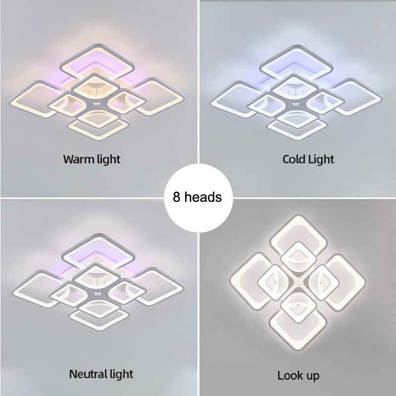 IRALAN YH4 Lámpara LED de Techo Regulable – Control Remoto, 9.600 Lm, Blanco Cálido a Frío