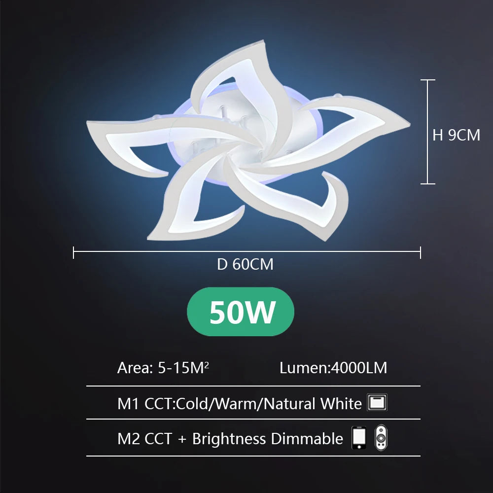 IRALAN YH4 Lámpara LED de Techo Regulable – Control Remoto, 9.600 Lm, Blanco Cálido a Frío