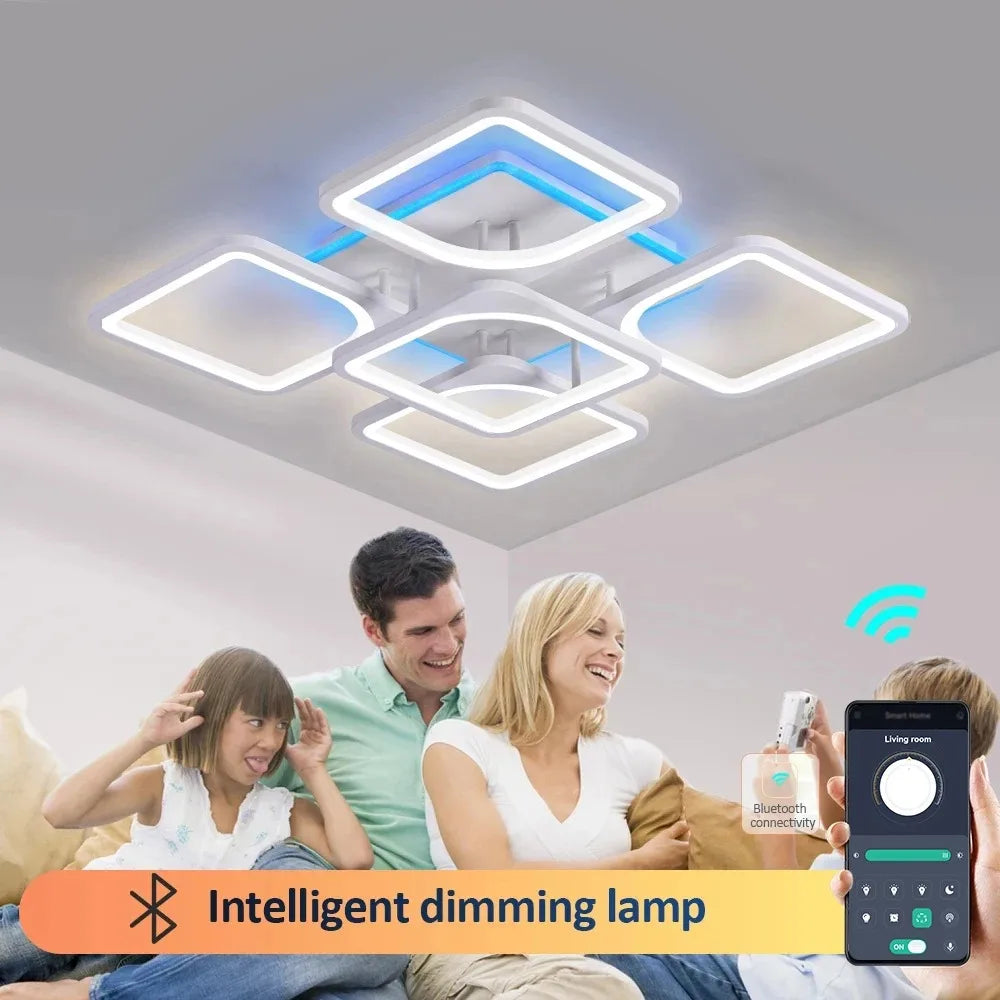 IRALAN YH4 Lámpara LED de Techo Regulable – Control Remoto, 9.600 Lm, Blanco Cálido a Frío