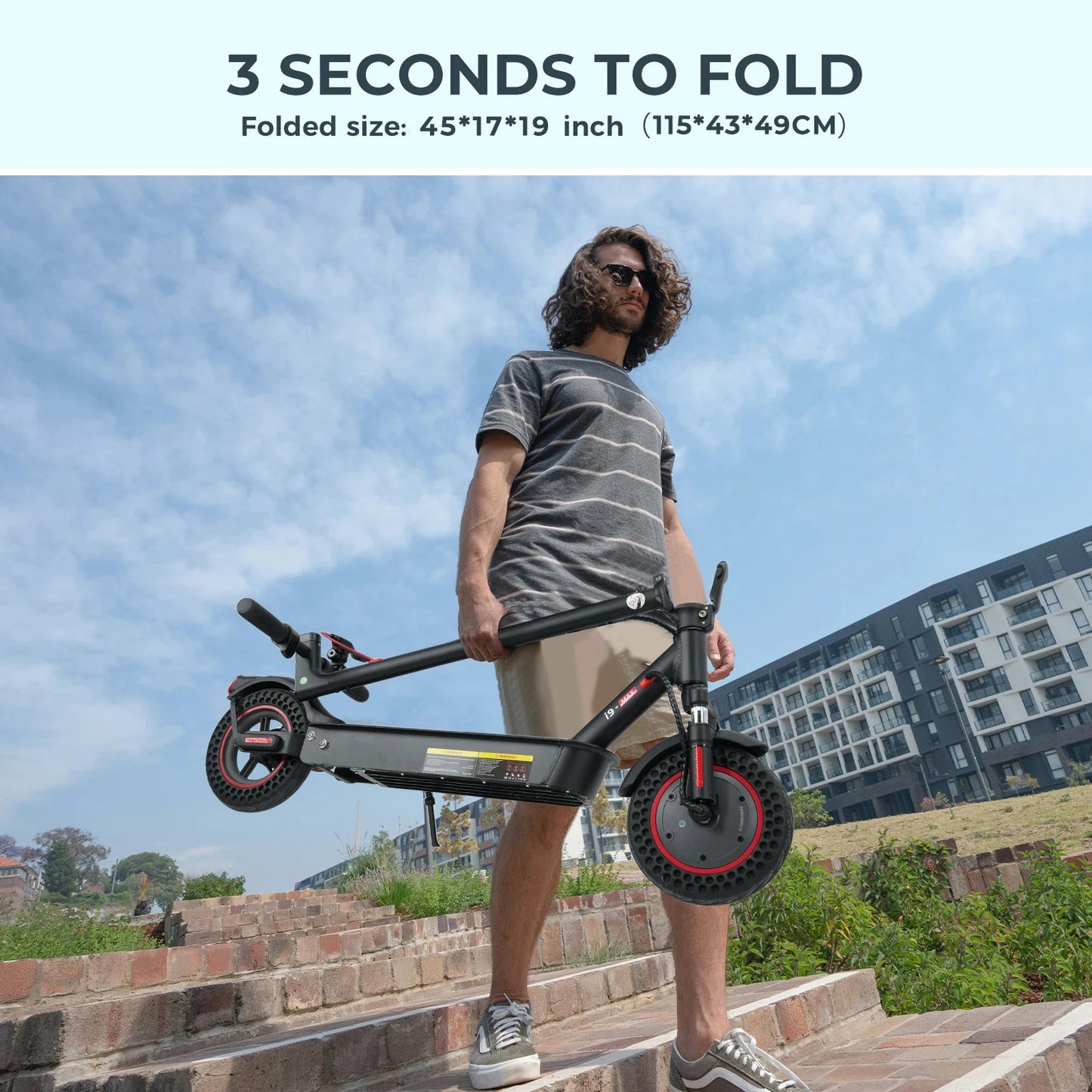 iScooter i9 Max Patinete Eléctrico  – 35 km/h, 10 Ah, Neumáticos Panal de Abeja