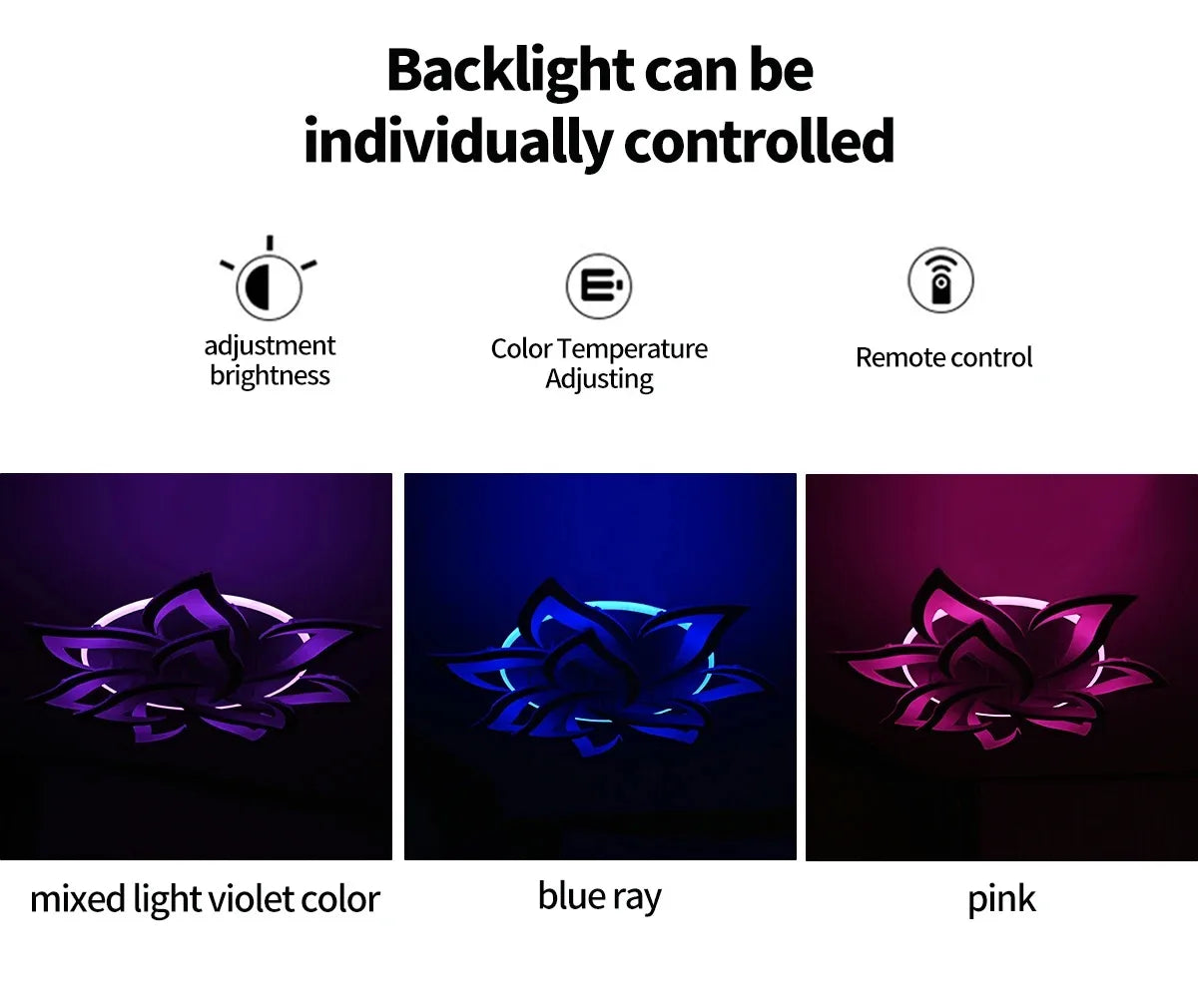 IRALAN YH4 Lámpara LED de Techo Regulable – Control Remoto, 9.600 Lm, Blanco Cálido a Frío