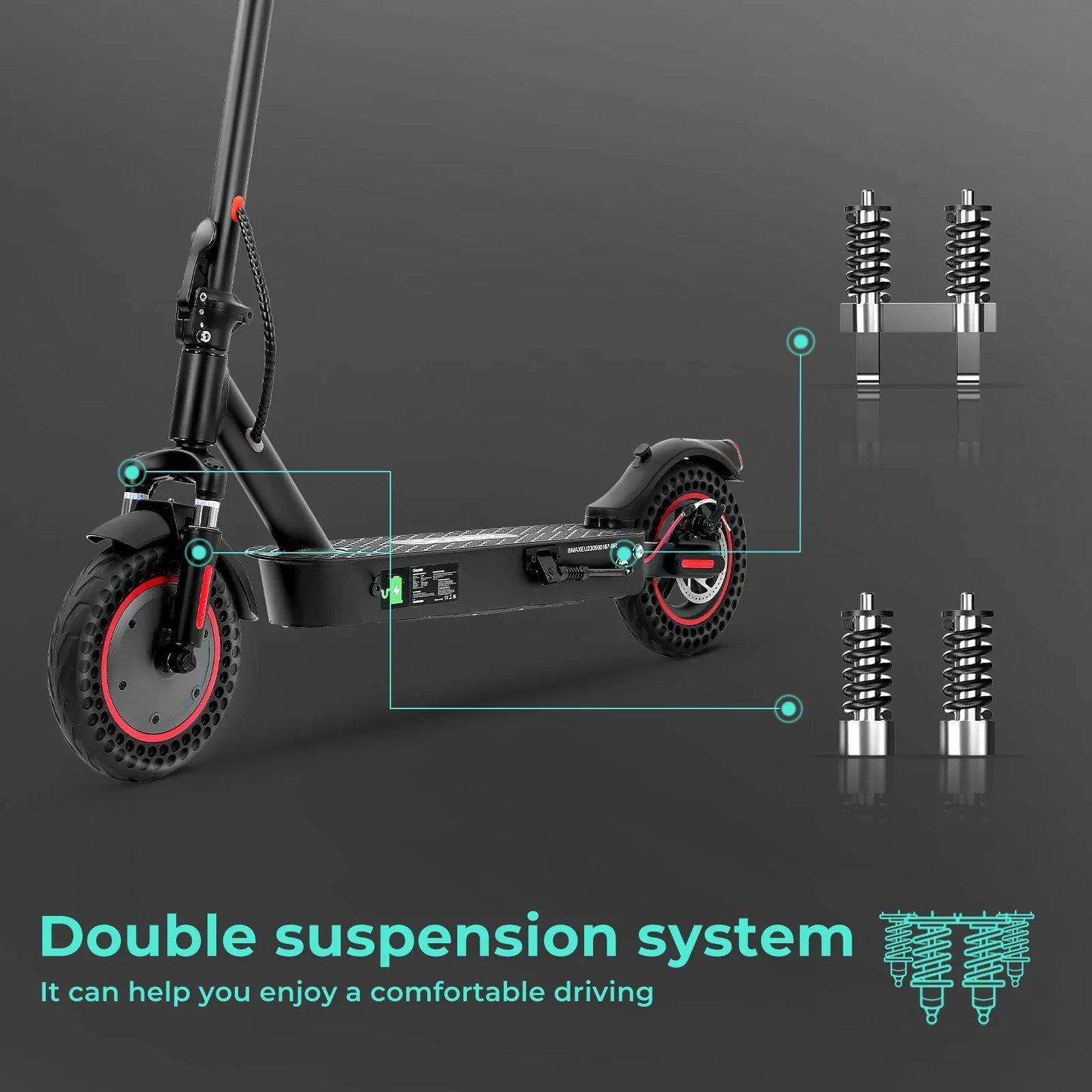 iScooter i9 Max Patinete Eléctrico  – 35 km/h, 10 Ah, Neumáticos Panal de Abeja