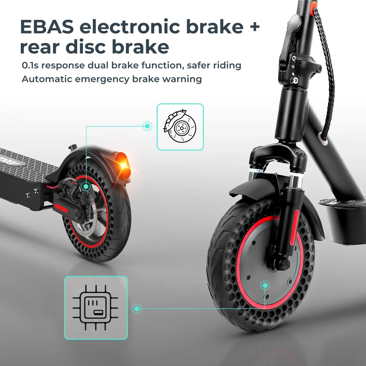 iScooter i9 Max Patinete Eléctrico  – 35 km/h, 10 Ah, Neumáticos Panal de Abeja