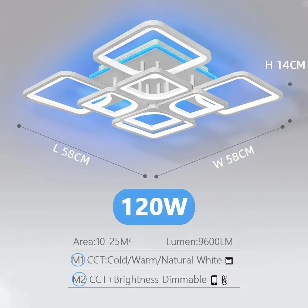 IRALAN YH4 Lámpara LED de Techo Regulable – Control Remoto, 9.600 Lm, Blanco Cálido a Frío